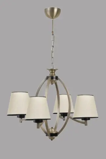 Llambadar Opviq, 8343-7, metal, kapak prej stofi, bezhë/zi/ari, 60x80cm