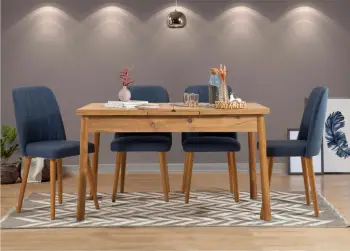 Tavolinë me karrige, zgjatshme, 5 pjesë, Skye Decor, Santiago Atlantic, ngjyrë navy blue V2