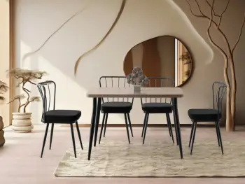 Tavolinë ngrënieje, ngjyrë moka e çelët, Skye Decor, Oslo - 3074