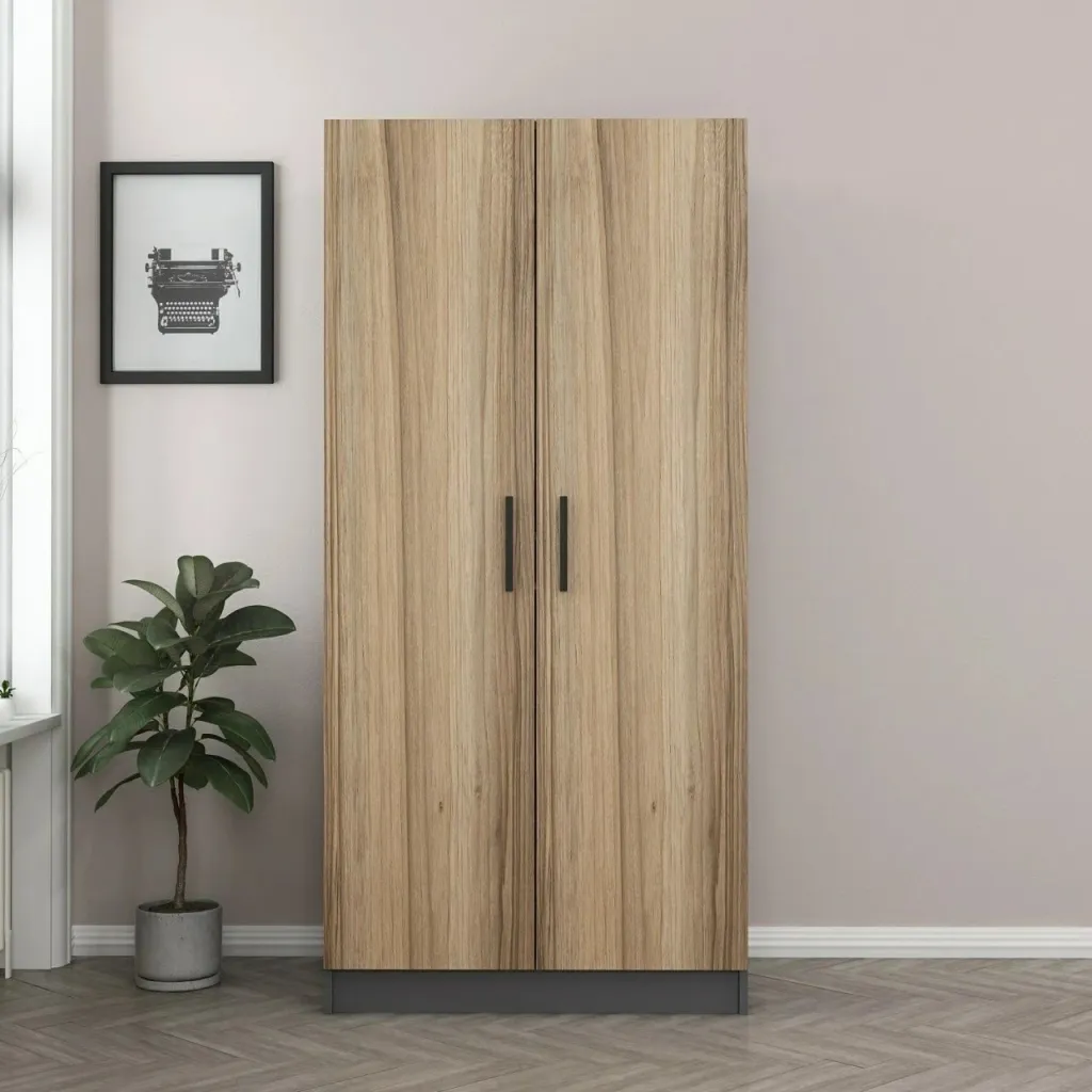 Dollap Skye Decor, ngjyrë antracit dhe lis, 190cm - 2