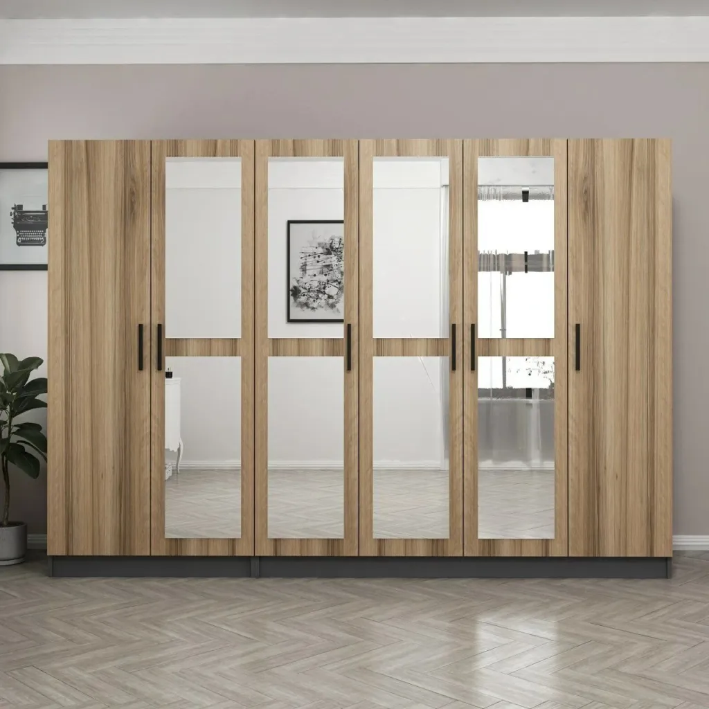 Dollap garderobe, ngjyrë dore, Skye Decor, 270x190x52 cm - 2