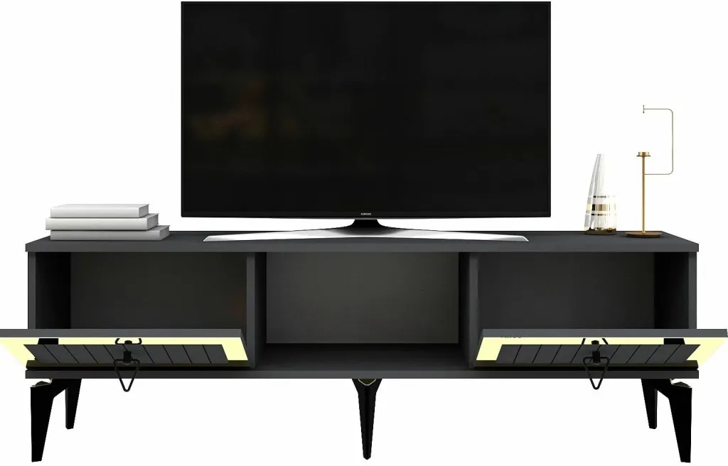 Komodë TV Skye Decor, Linda, antracit dhe ar - 2