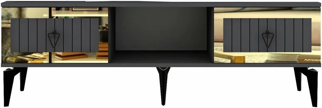 Komodë TV Skye Decor, Linda, antracit dhe ar - 3