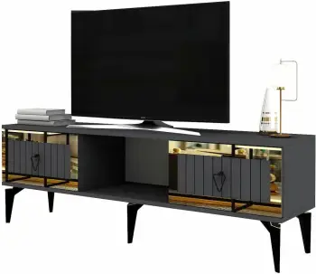 Komodë TV Skye Decor, Linda, antracit dhe ar