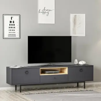 Komodë TV Skye Decor, ngjyrë natyrale-antracit