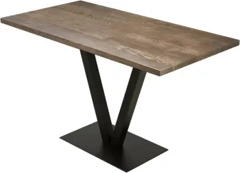 Tavolinë ngrënieje, ngjyrë arre, këmbë metalike, Skye Decor