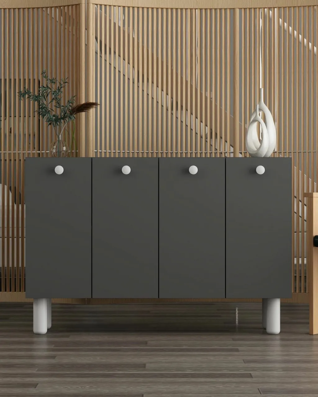 Konsol Skye Decor, Ilay Bohem, antracit-bardhë - 1