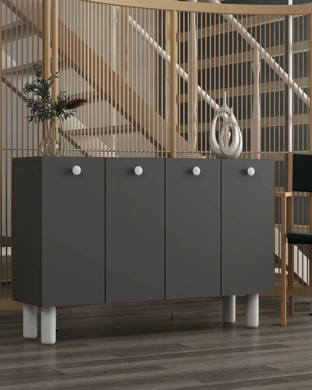 Konsol Skye Decor, Ilay Bohem, antracit-bardhë - 2