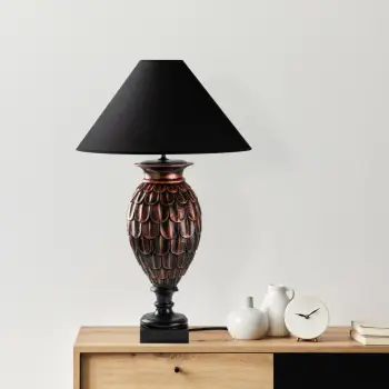 Llambë tavoline Opviq, ELEGANZE-5301, ngjyrë kafe dhe e zezë
