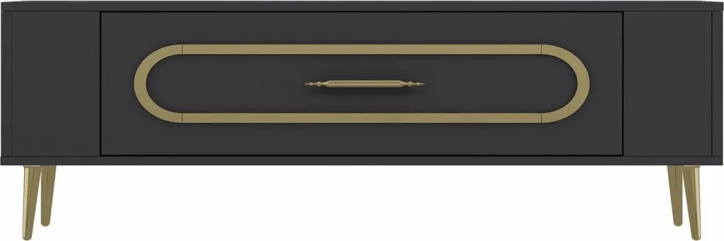 Komodë TV Skye Decor, Retrop3, anthracite, gold - 3