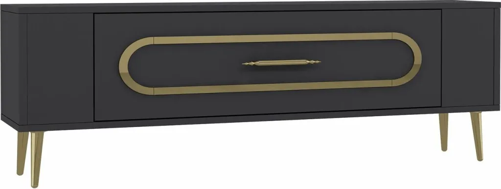 Komodë TV Skye Decor, Retrop3, anthracite, gold - 4
