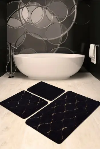 Set tapetash banjoje akrilike (3 copë), Mijolnir Infinity, e zezë dhe ari