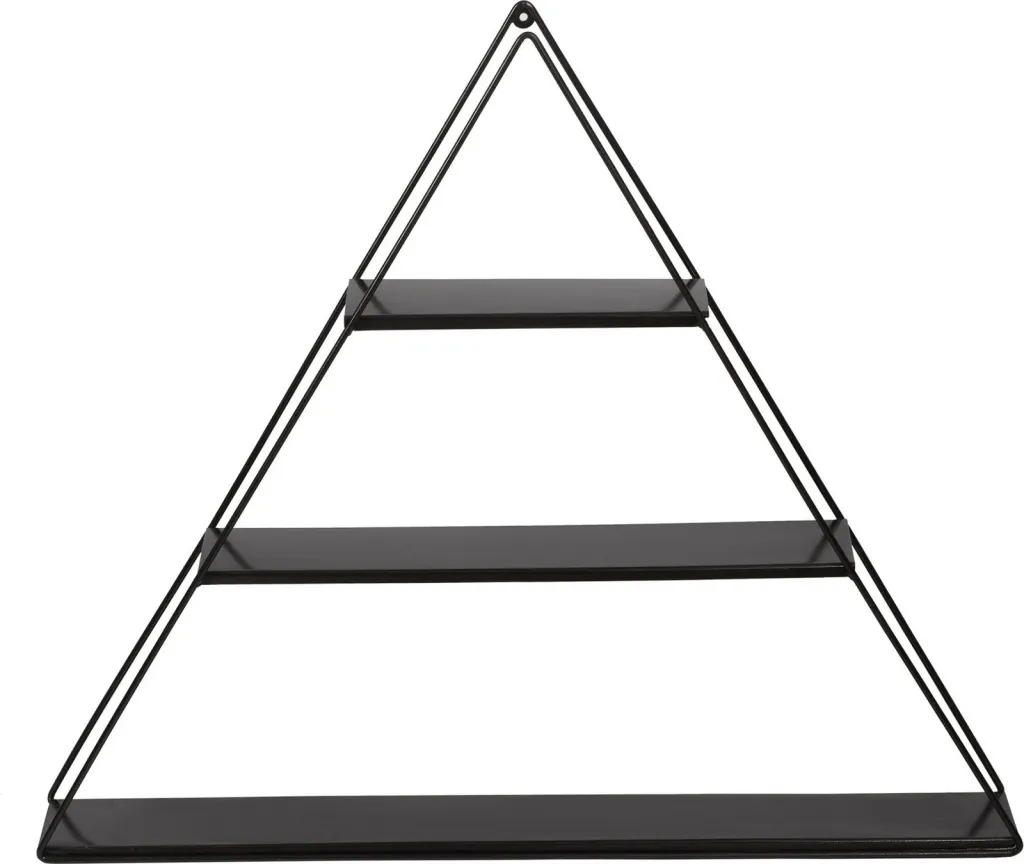 Raft muri trekëndësh, metal i zi, Skye Decor, Cara - 3