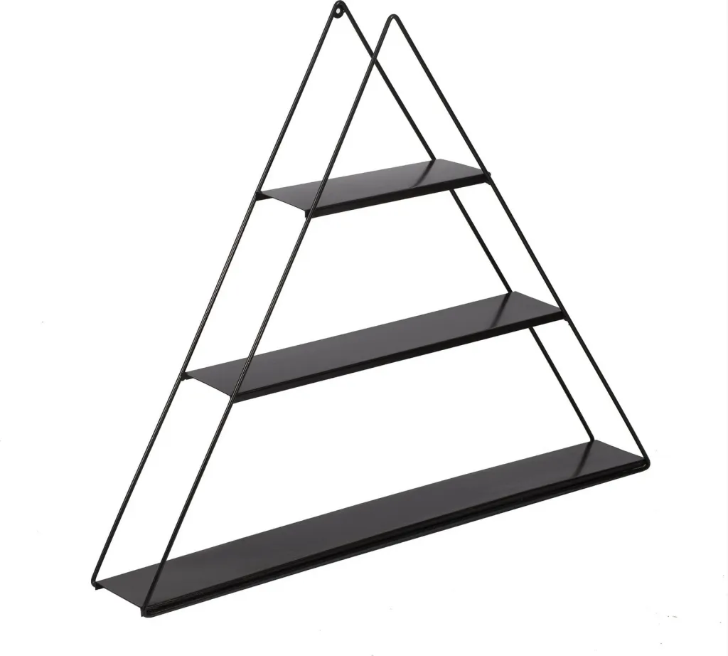 Raft muri trekëndësh, metal i zi, Skye Decor, Cara - 4