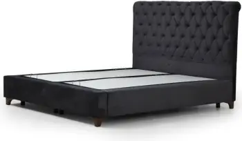 Kornizë dhe mbështetëse krevati dopio, ngjyrë antracit, Deluxe, 150x200