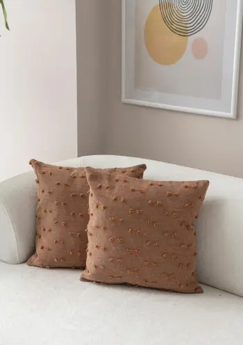 Set mbulesash jastëku (2 copë), Evila Originals, Tuffet, ngjyrë kafe, v6