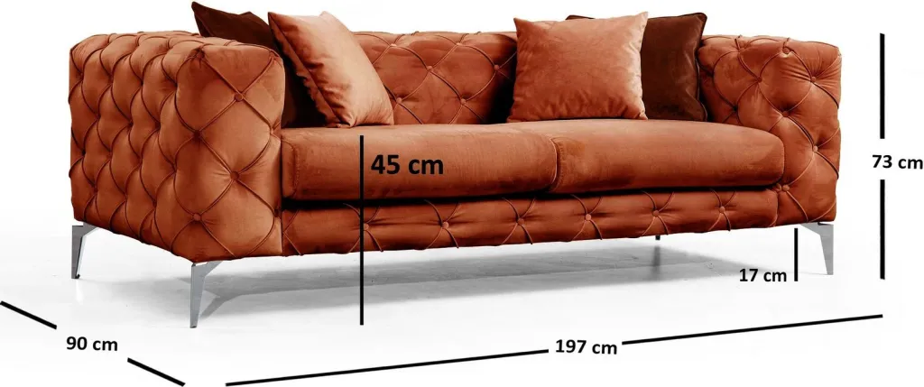 Divan dy ulëshe, ngjyrë portokalli, Atelier del Sofa, Como - 4