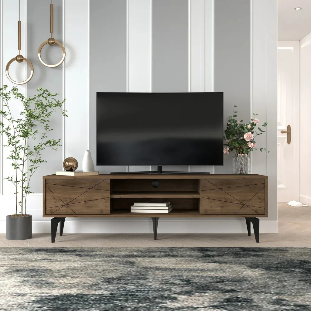 Komodë TV Brendon, ngjyrë arre, Skye Decor - 1