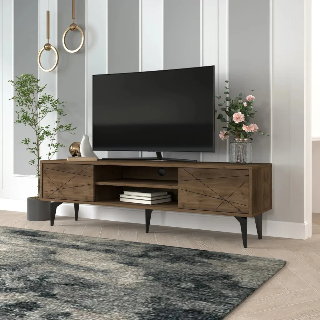 Komodë TV Brendon, ngjyrë arre, Skye Decor - 3