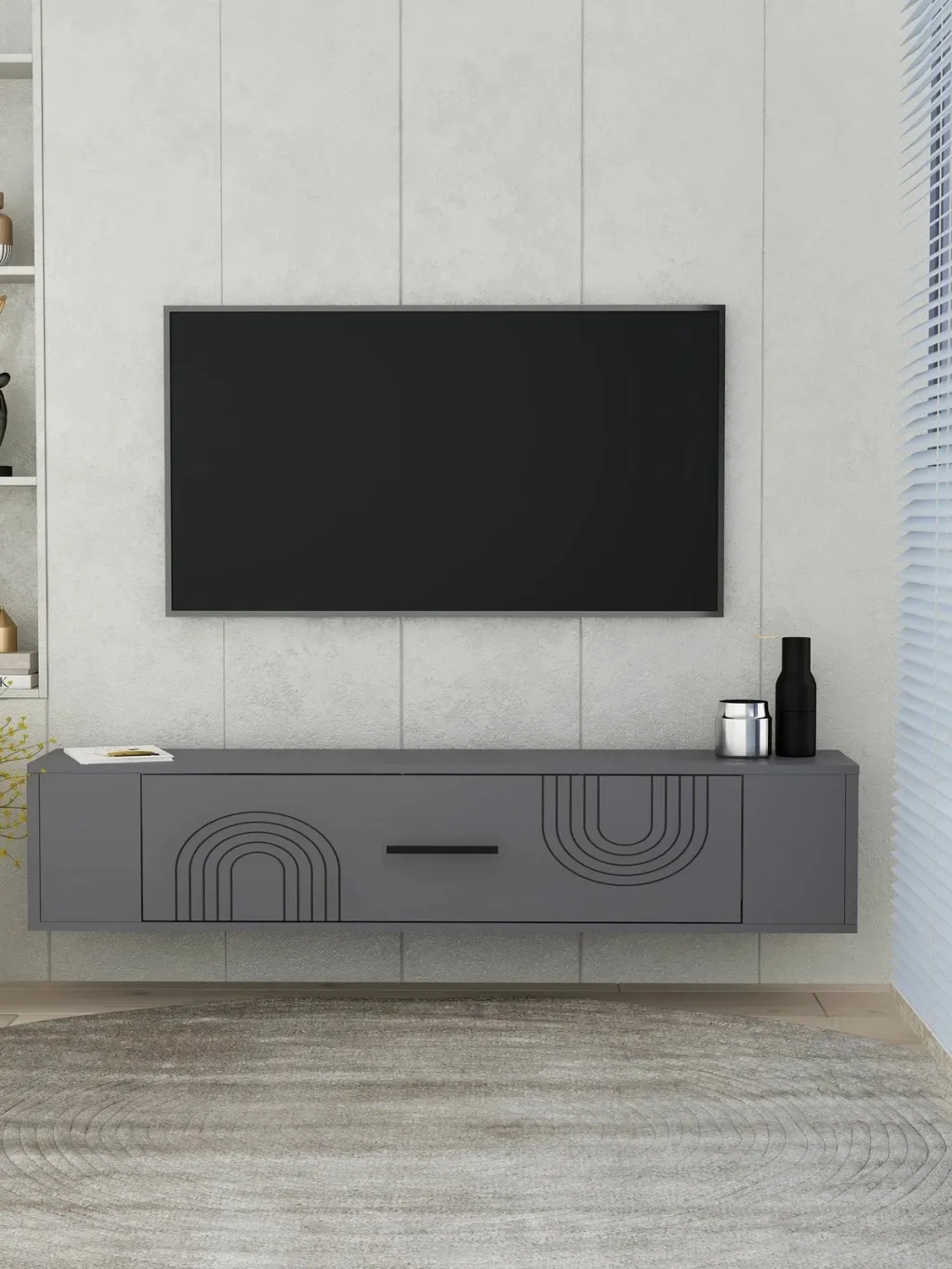 Komodë TV Skye Decor, Restol 2, ngjyrë antracit - 1