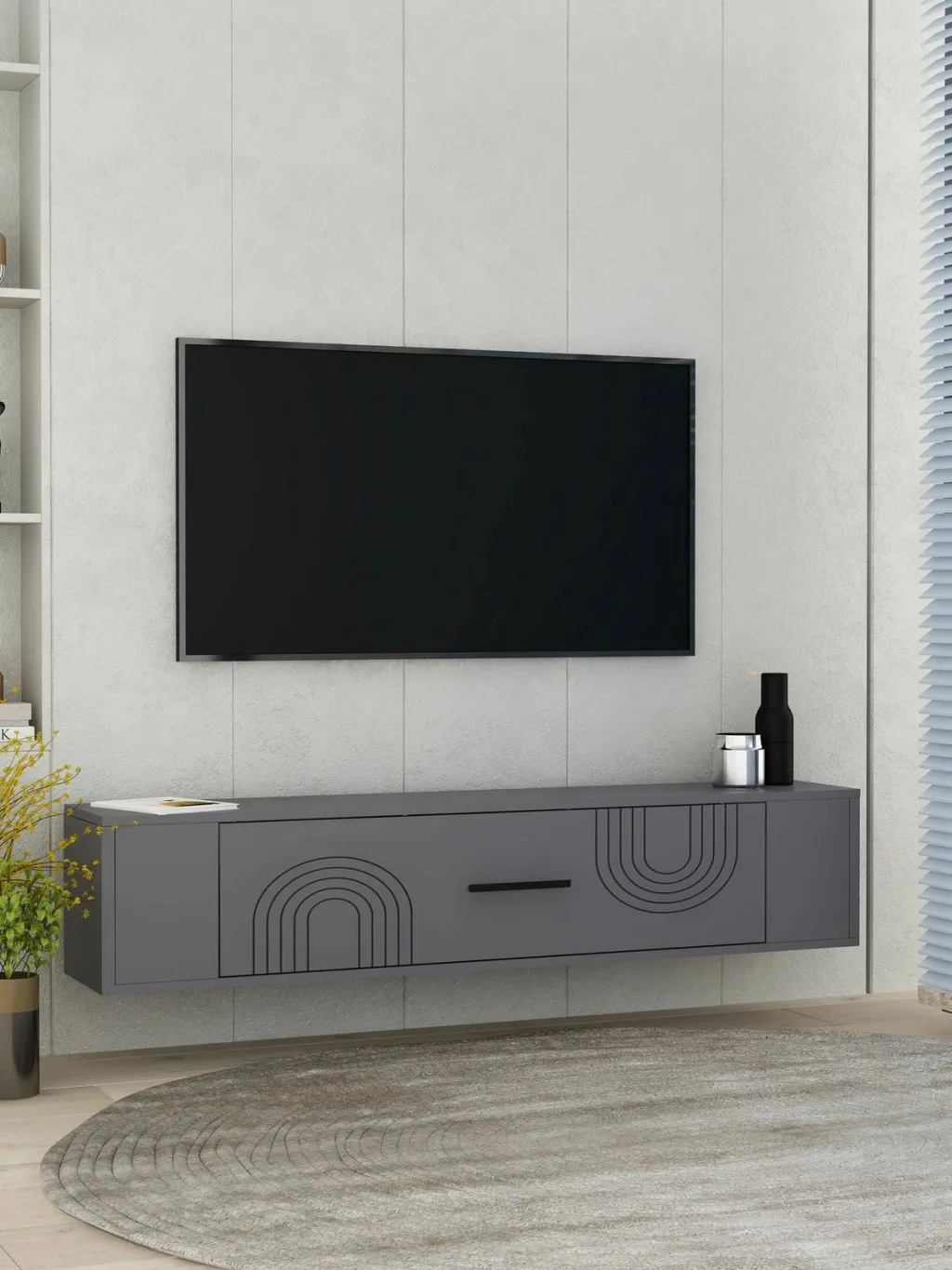 Komodë TV Skye Decor, Restol 2, ngjyrë antracit - 2