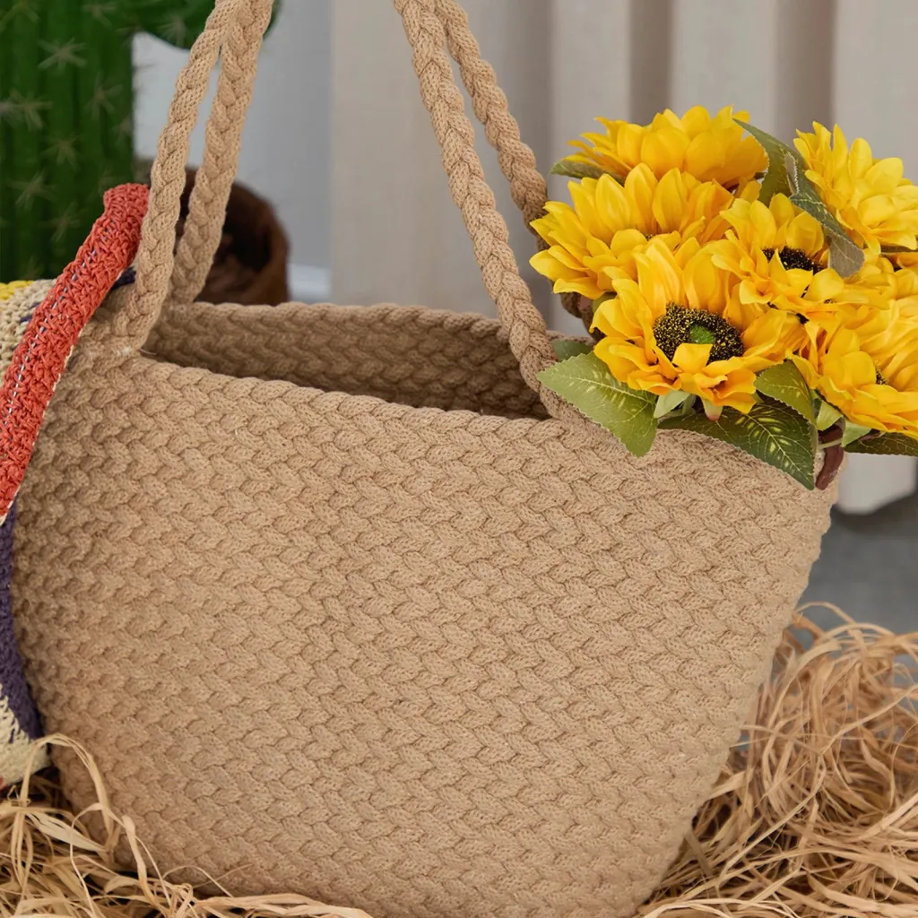 Çantë tote prej pambuku jute, ngjyrë kafe, Coco24030 - 3