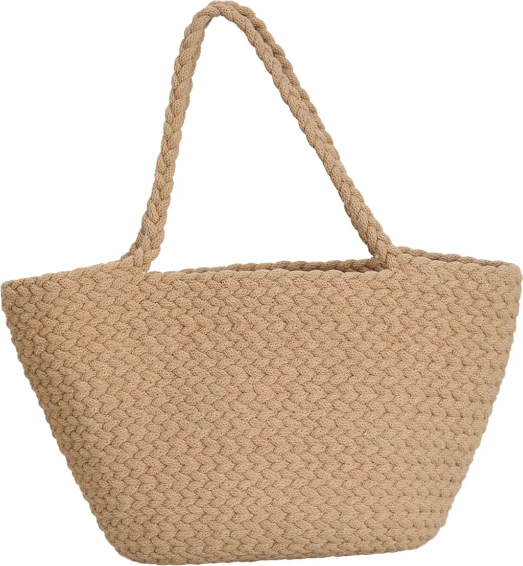 Çantë tote prej pambuku jute, ngjyrë kafe, Coco24030 - 6