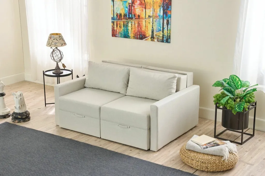 Divan-krevat dy vendësh, Atelier del Sofa, Saros, krem - 2
