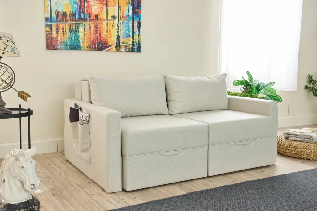 Divan-krevat dy vendësh, Atelier del Sofa, Saros, krem - 3