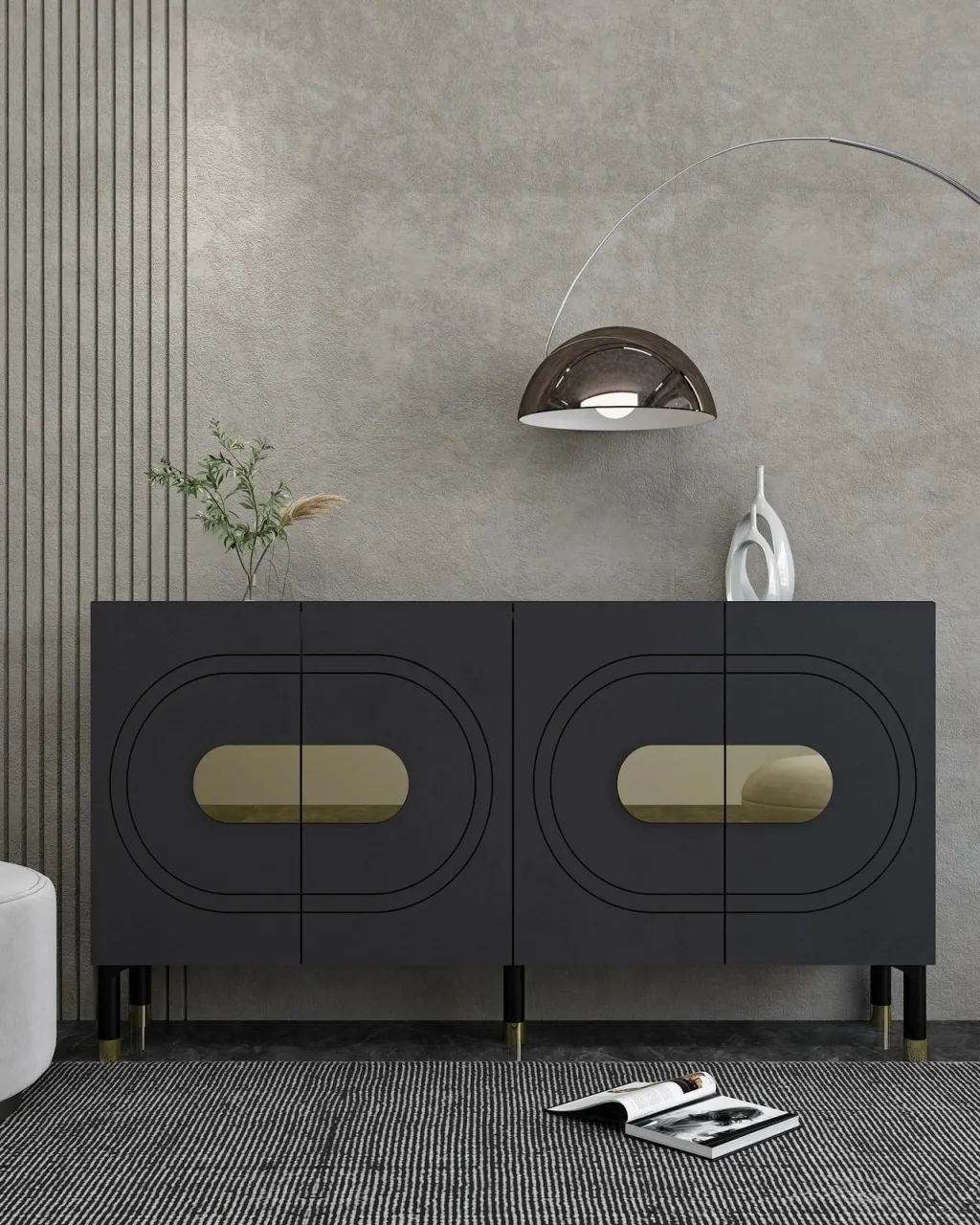 Konsolë Skye Decor, Demet, anthracite, ari - 1