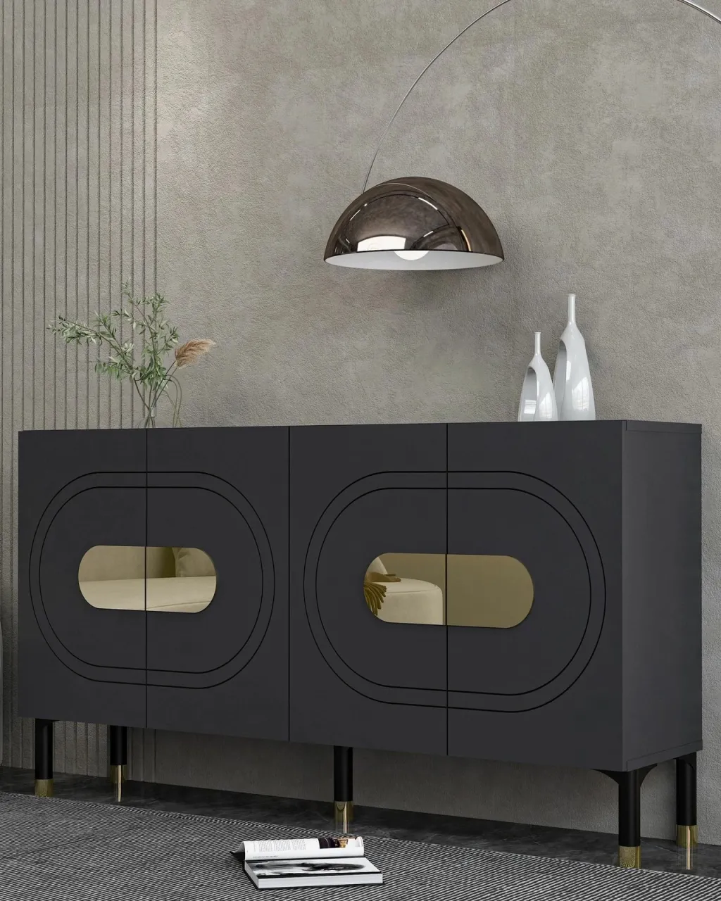 Konsolë Skye Decor, Demet, anthracite, ari - 2
