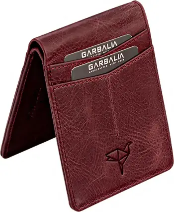 Portofol për burra, ngjyrë e kuqe claret, Zoozie Bags, Jasper