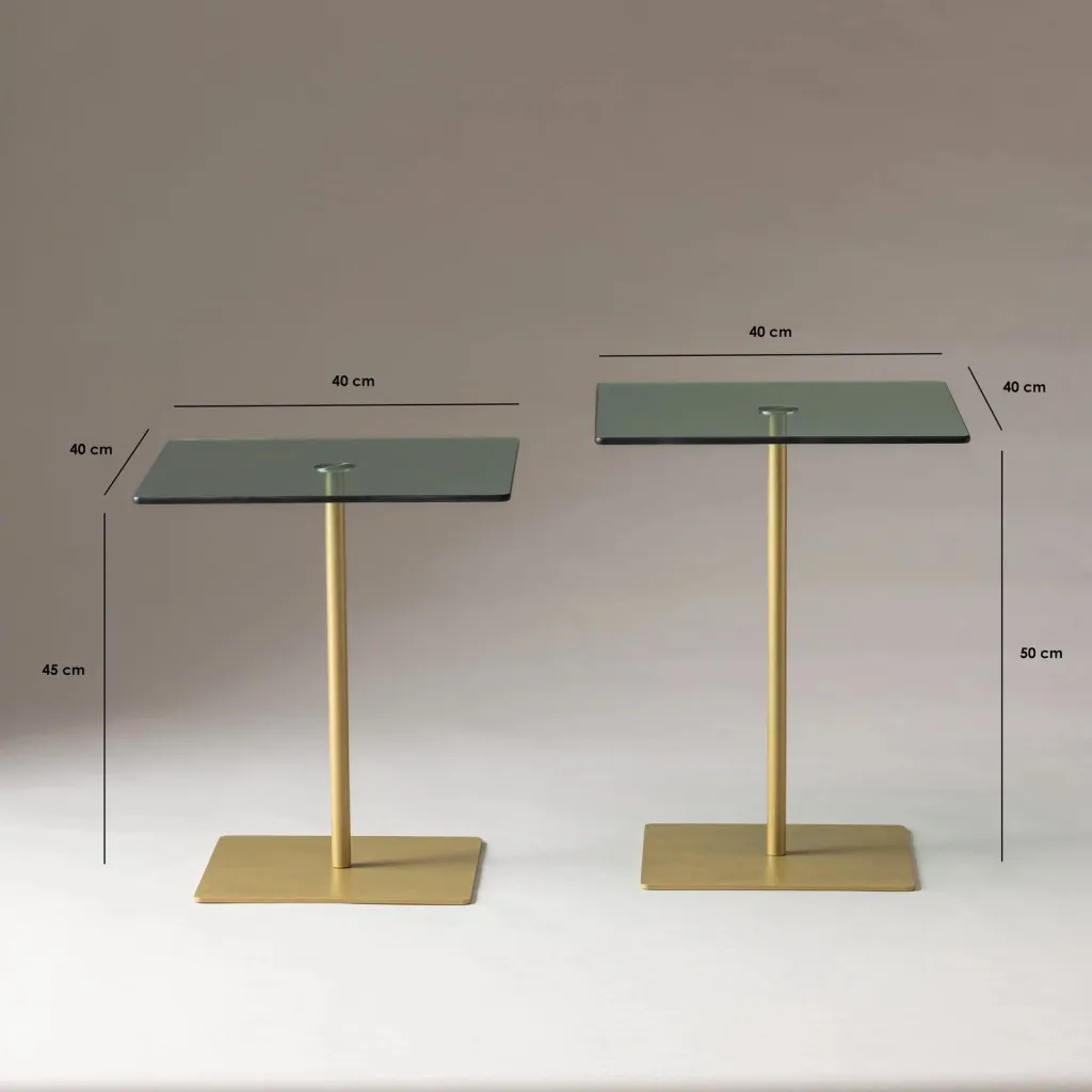 Set tavolinash kafeje, ngjyrë ari dhe e gjelbër, Skye Decor, elegante, 2 copë - 8