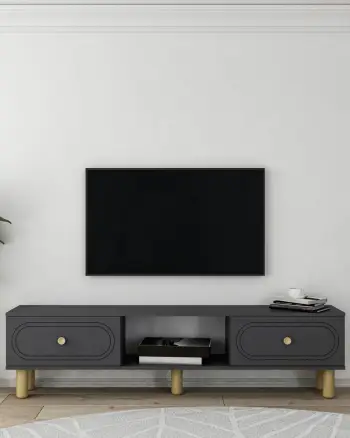 Komodë TV Skye Decor, ngjyrë antracit, Polen Bohem