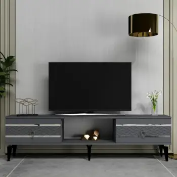 Komodë për TV Skye Decor, pelin-antracit, argjend