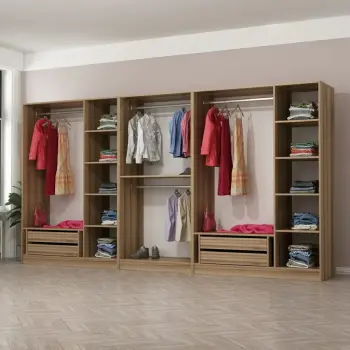Dollap garderobe Skye Decor, ngjyrë dore, 360x190x52cm