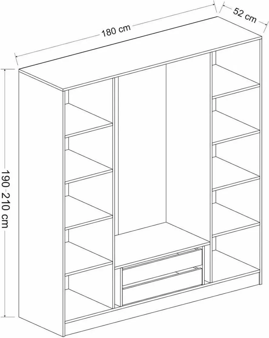 Dollap Skye Decor, anthracite, 180x210x52cm - 8
