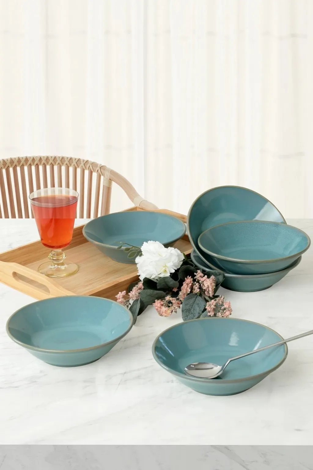 Set pjatash (6 copë), Hermia Concept, ngjyrë tyrkiz, ST042306FQ07A000000MACD700 - 1