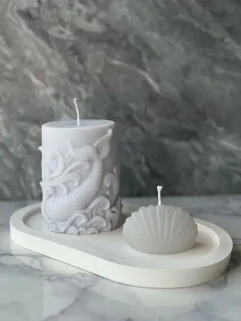 Set qirinjsh prej betoni, 3 copë, Evila Originals, Glamour Candle 40ST
