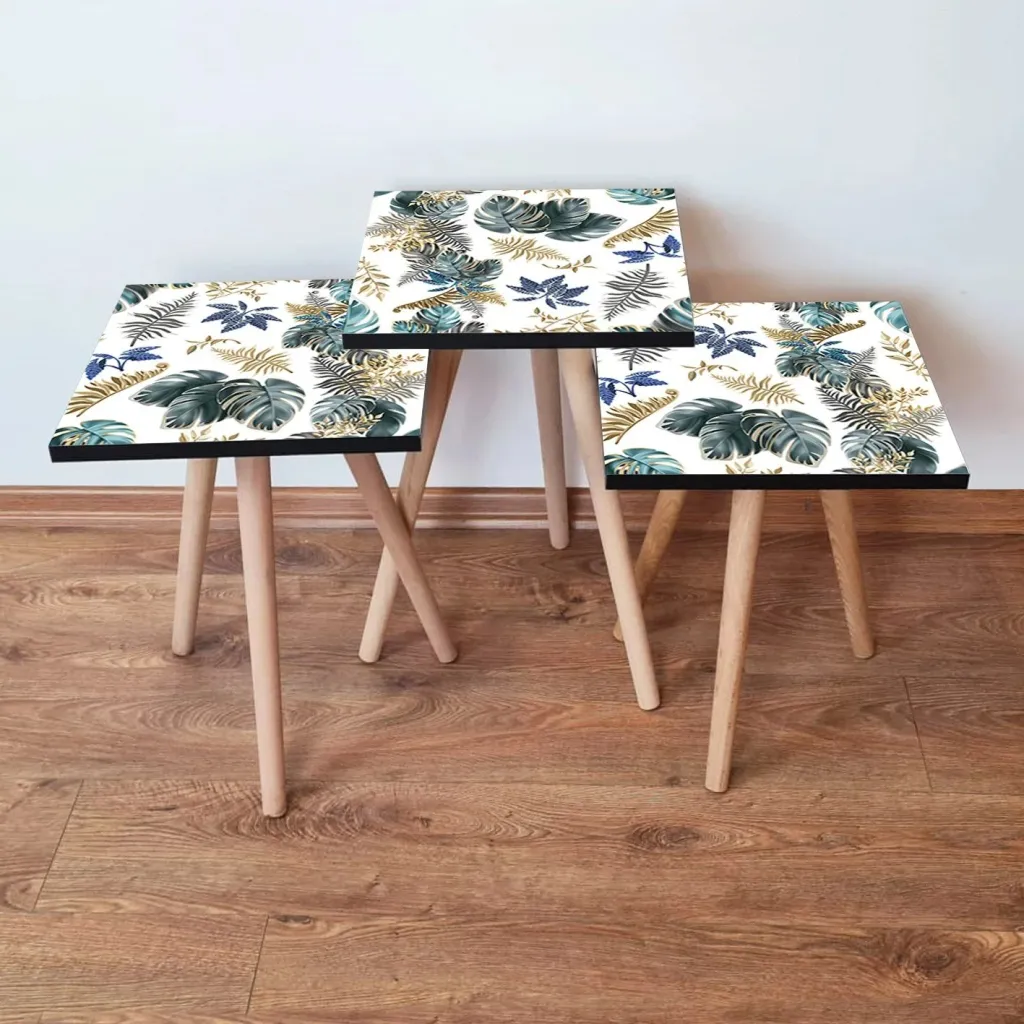 Set tavolinash ndihmëse, 3 copë, Skye Decor, 3Shp217, bezhë - 1
