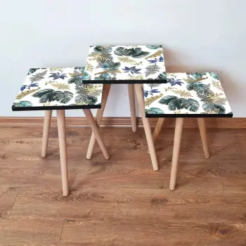Set tavolinash ndihmëse, 3 copë, Skye Decor, 3Shp217, bezhë