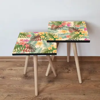 Set tavolinash të mbivendosura, shumëngjyrëshe, Skye Decor, 2 copë, 2Shp20