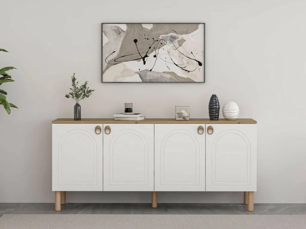 Konsol Skye Decor, ngjyrë e bardhë, Lotus - 1