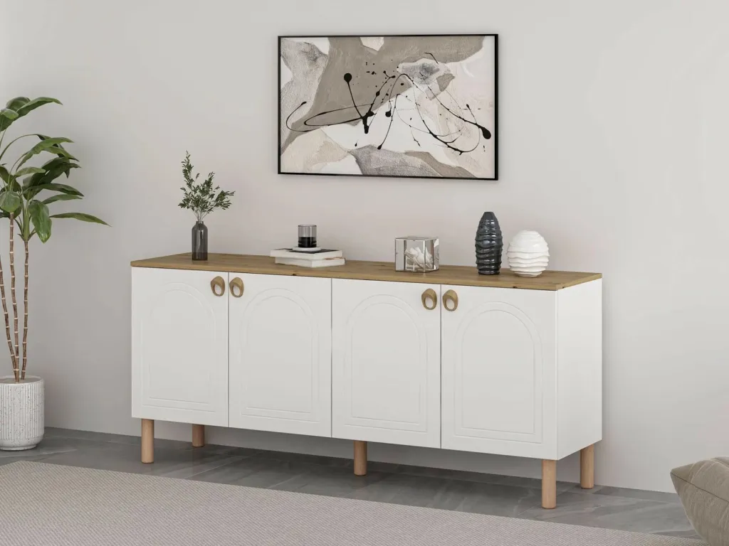 Konsol Skye Decor, ngjyrë e bardhë, Lotus - 3