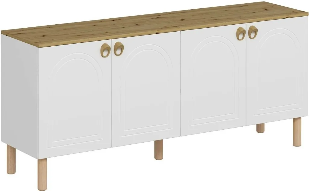 Konsol Skye Decor, ngjyrë e bardhë, Lotus - 5