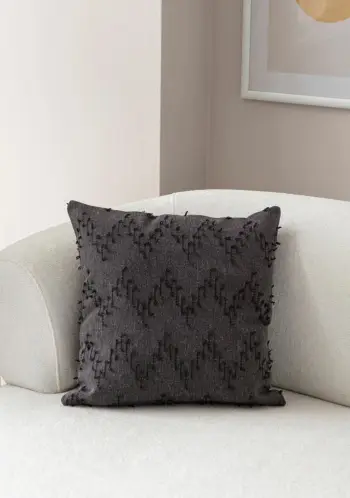 Jastëk mbulesë, ngjyrë e zezë, Evila Originals, Tuffet - Black v4, 43x43cm