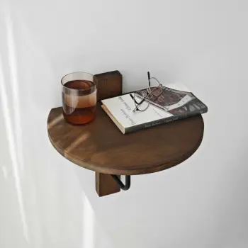 Raft muri Skye Decor, ngjyrë e zezë dhe arre, Reve