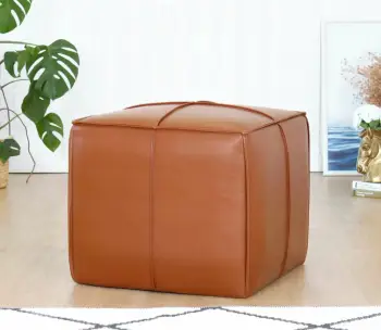 Puf lëkure PU, ngjyrë tan, Atelier del Sofa, Ottowel