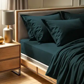 Çarçaf fitted Ranforce Double XL, ngjyrë jeshile petrol, L'essentiel, 140x200+30cm