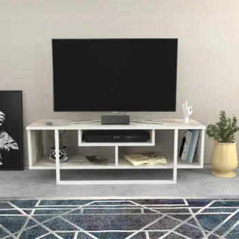 Komodë për TV Skye Decor, Asal 120, ngjyrë e bardhë